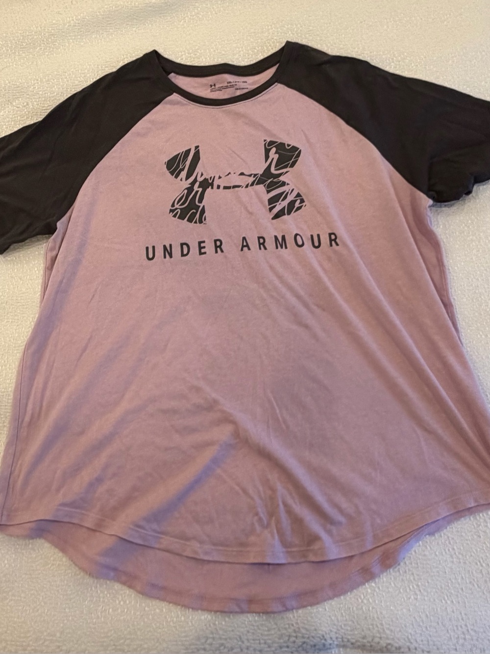 Under Armour Women’s Pink and Black Raglan Logo Shirt